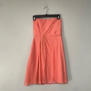 J. Crew Strapless Coral-Peach A-Line Dress